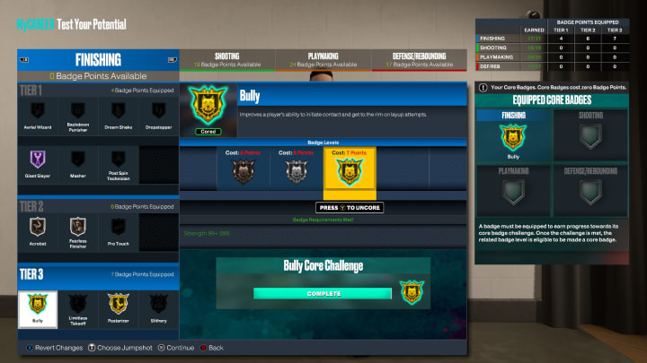 Here's a breakdown of everything you need to know about Core Badges in NBA 2K23 MyCAREER on Next Gen.